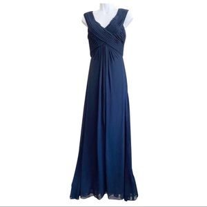 Tadashi Navy Blue Silk Dress